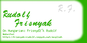 rudolf frisnyak business card